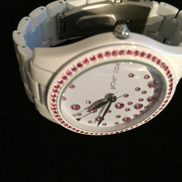 BETSY JOHNSON MOTHER OF PEARL CRYSTAL ANGEL WATCH - Picture 2 of 4